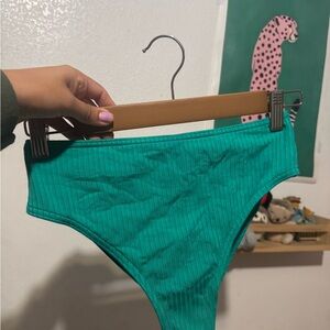 Topshop Teal Ribbed Bottoms